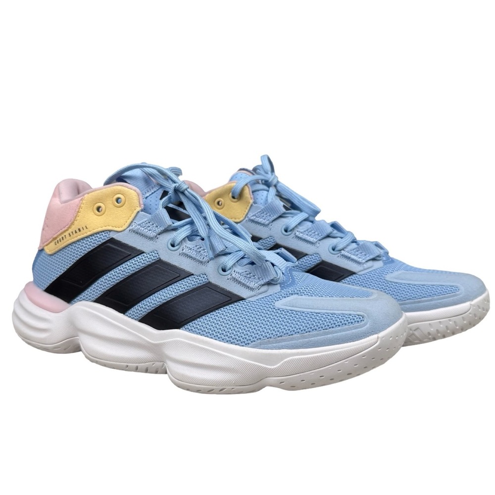 Adidas Court‎ Stabil Womens 6.5 Volleyball Shoes Blue Pink JQ7183